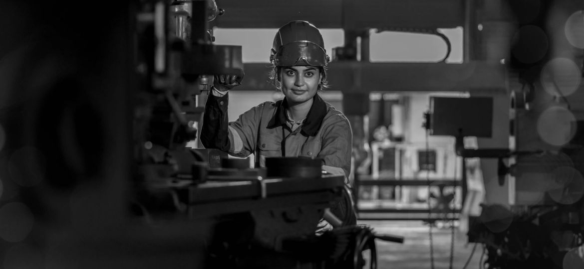 Workers Factory or Engineering work at factory site check up machine or products in site. Foreman or Technician checking Material or Machine on Plant. Heavy industry factory concept.